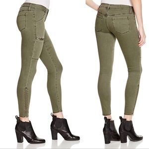 🍋 Pistola army green skinny zipper detail pants 32